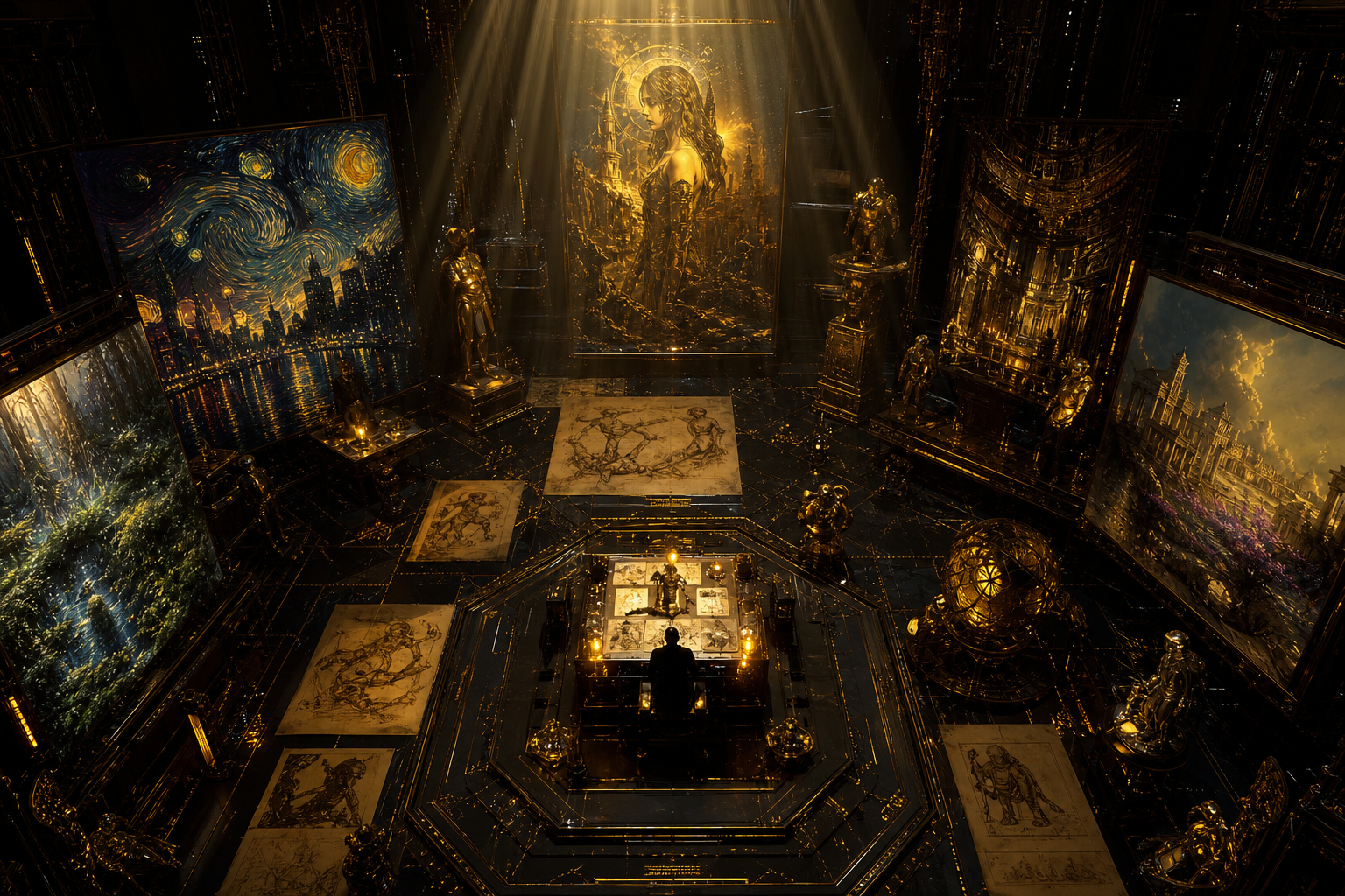 Cyberpunk Hacker Room With Neon Screens Art Wallpaper  3 4K