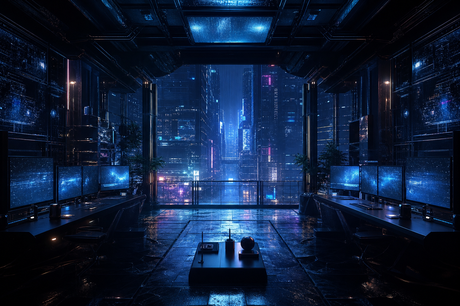Cyberpunk Hacker Room With Neon Screens Cyberpunk Wallpaper  3 4K