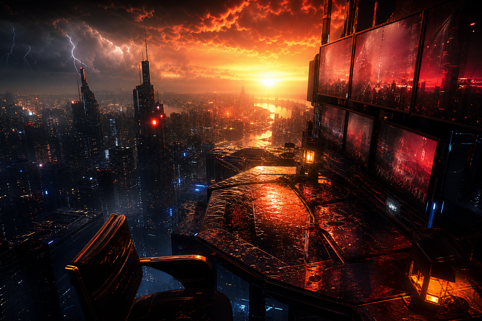 Cyberpunk Hacker Room With Neon Screens Cyberpunk Wallpaper  3 4K