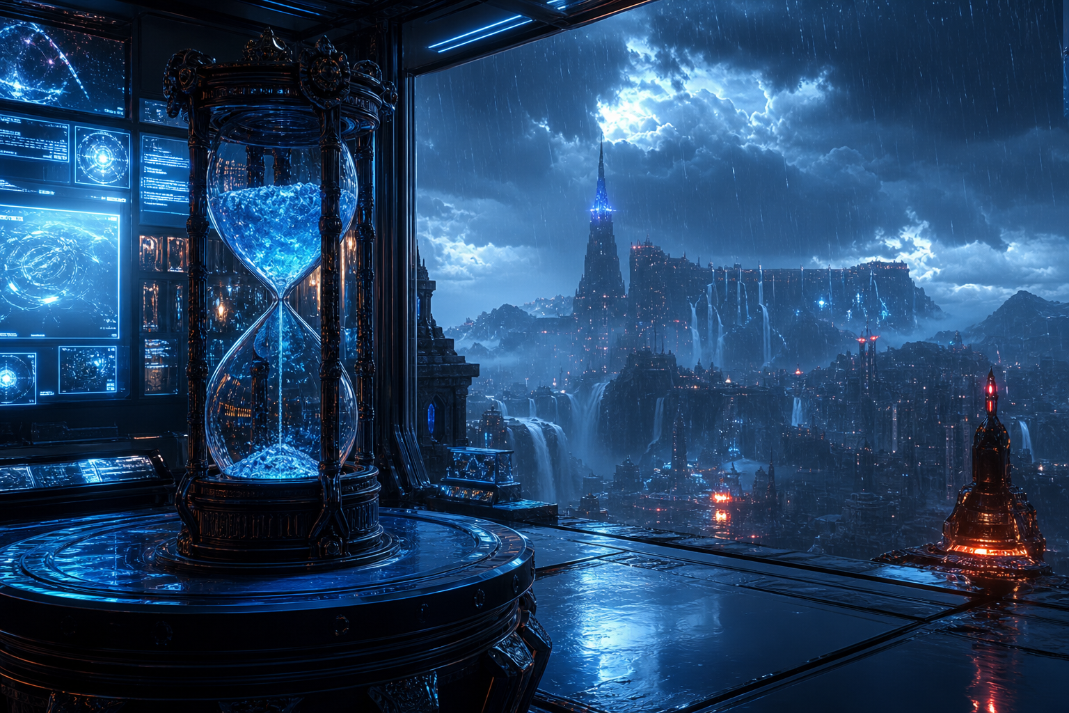 Cyberpunk Hacker Room With Neon Screens Fantasy Wallpaper  3 4K