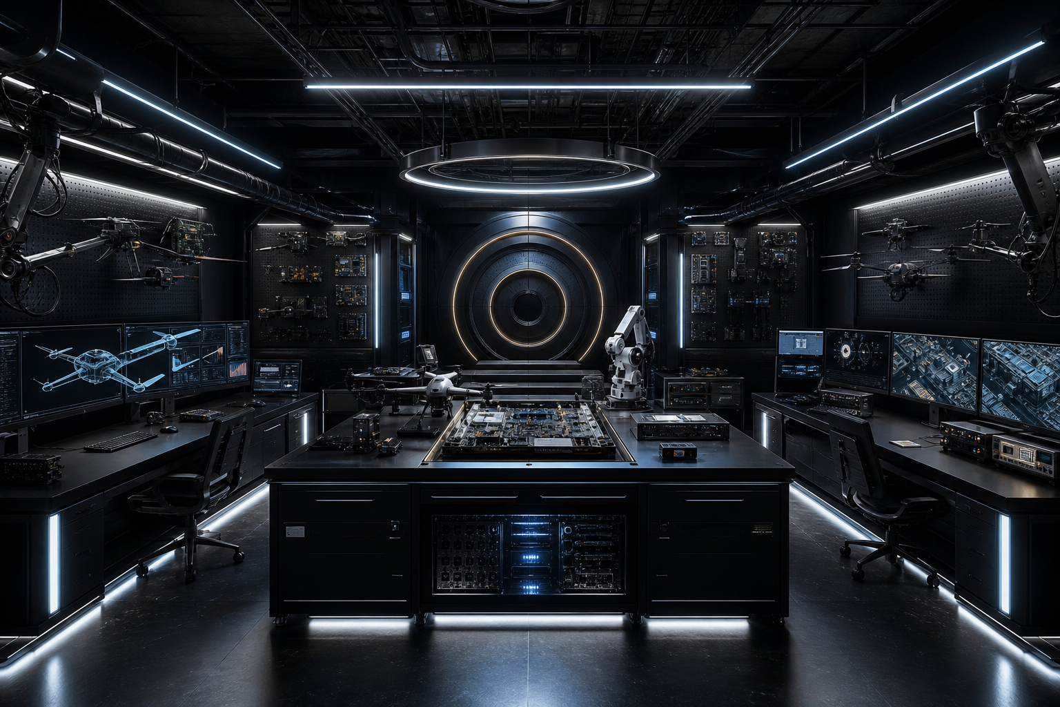Cyberpunk Hacker Room With Neon Screens Hamster-Robotics Wallpaper  3 4K