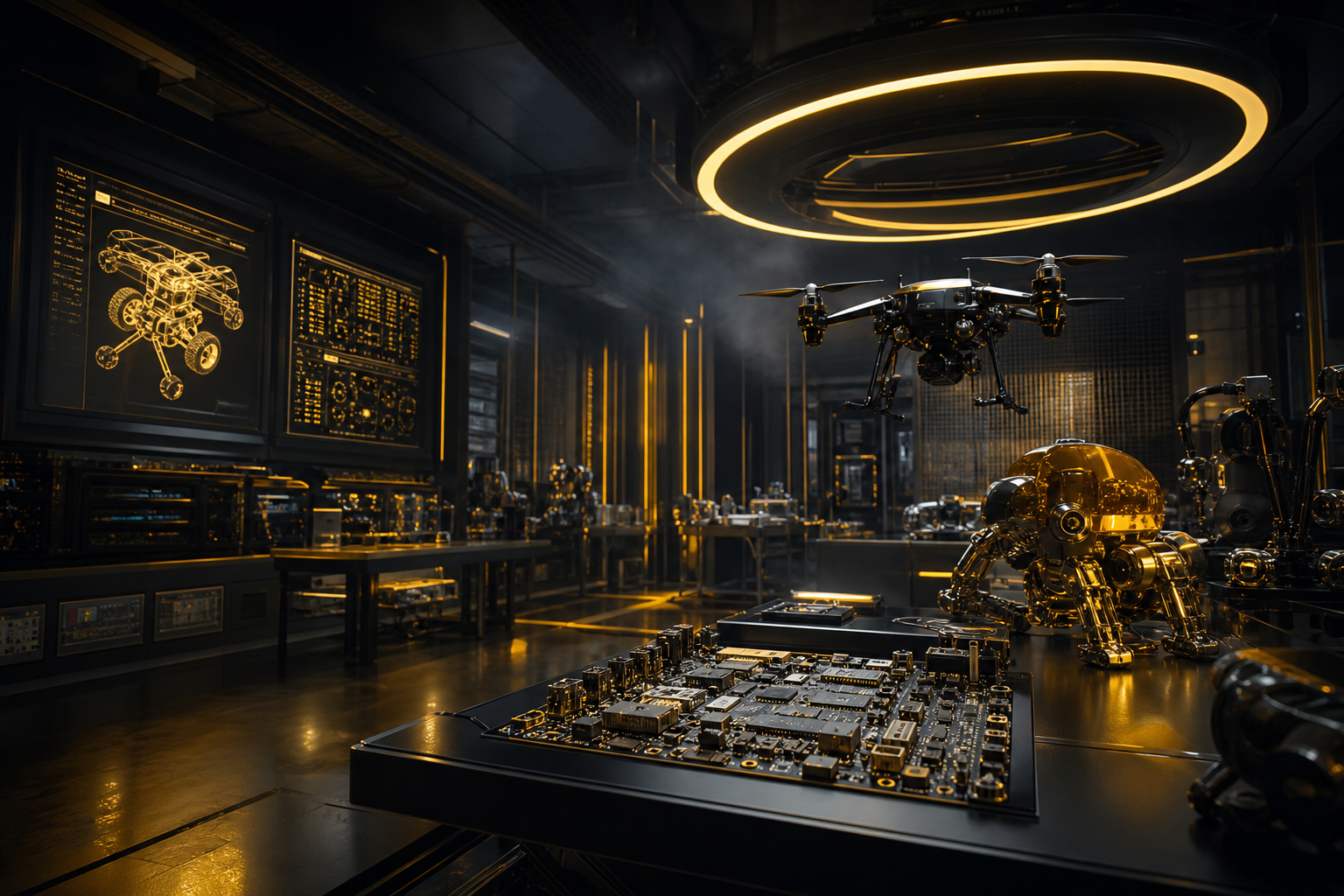 Cyberpunk Hacker Room With Neon Screens Hamster-Robotics Wallpaper  3 4K