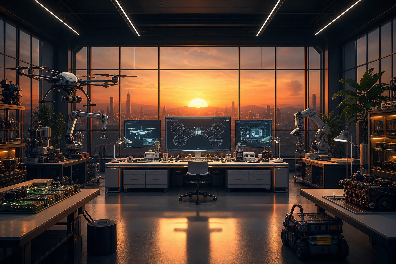 Cyberpunk Hacker Room With Neon Screens Hamster-Robotics Wallpaper  3 4K