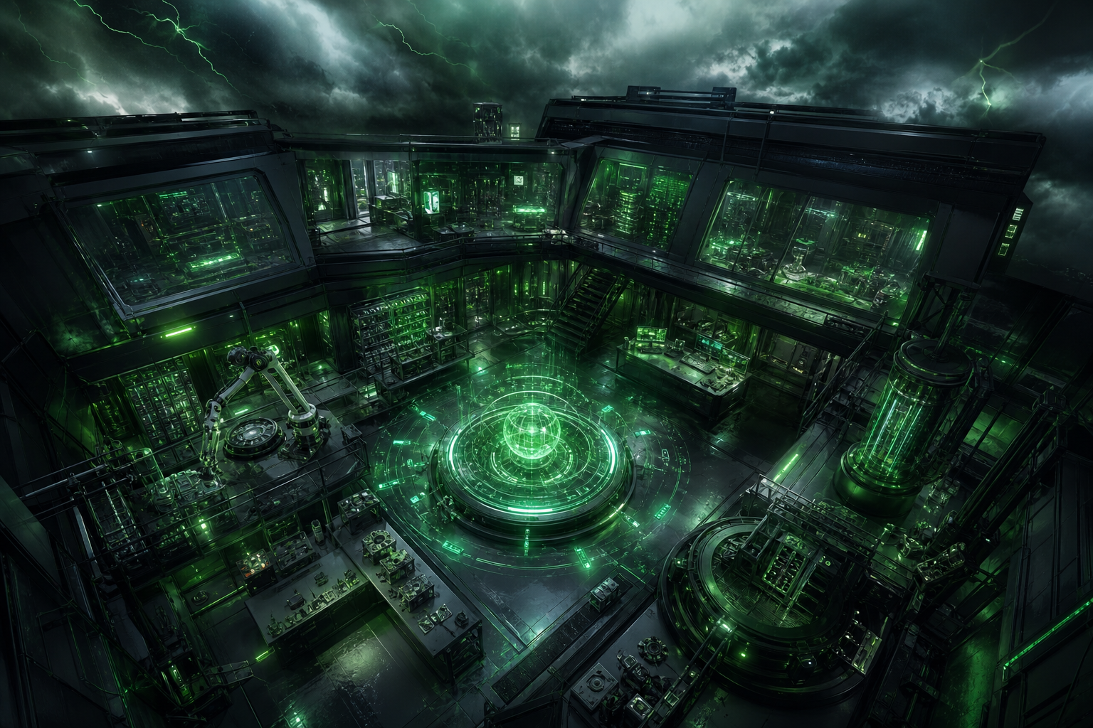 Cyberpunk Hacker Room With Neon Screens Hamster-Robotics Wallpaper  3 4K