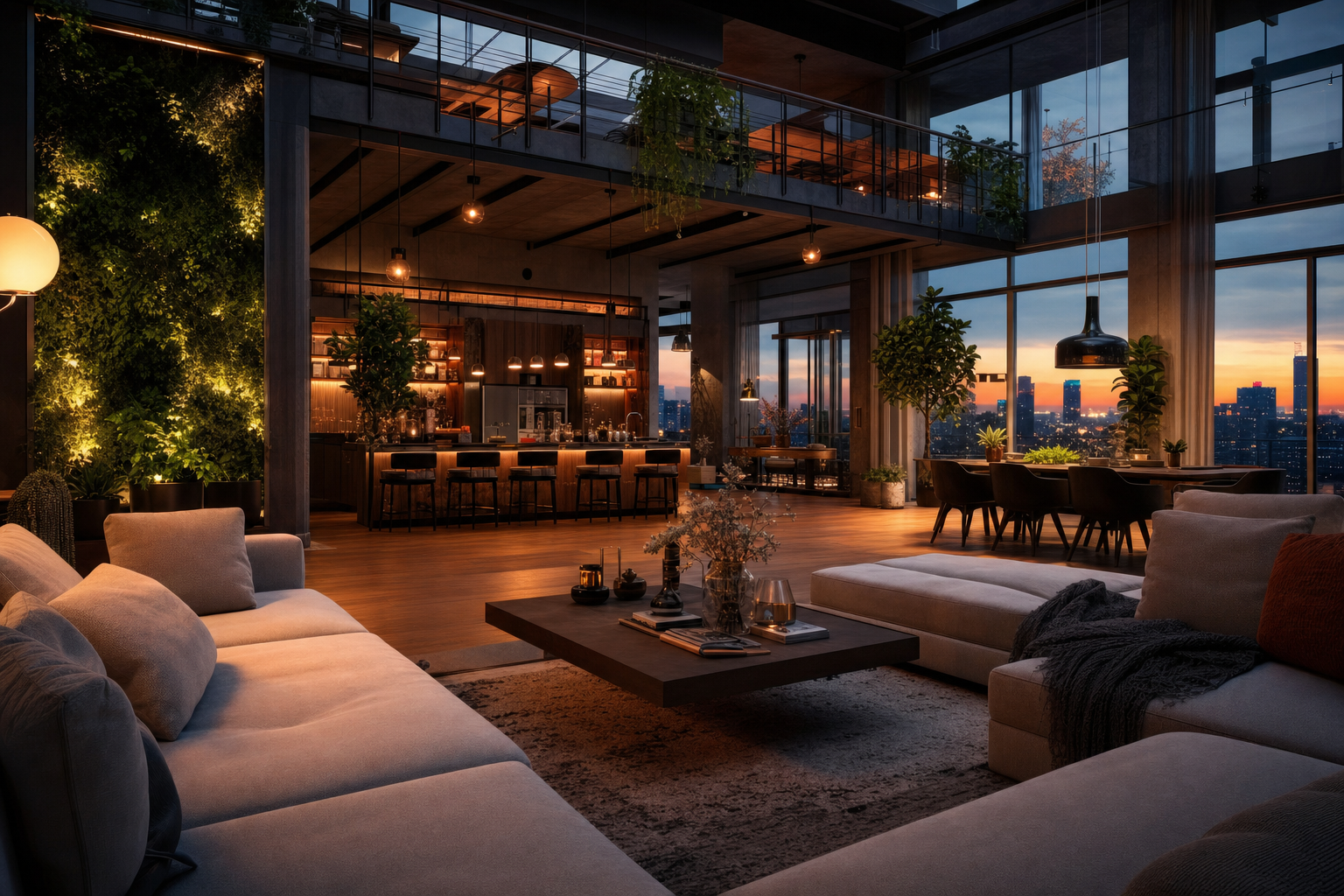 Cyberpunk Hacker Room With Neon Screens Living-Room-Design Wallpaper  3 4K