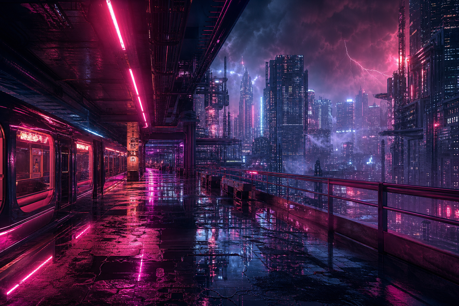 Cyberpunk Subway Station Cyberpunk Wallpaper  10 4K
