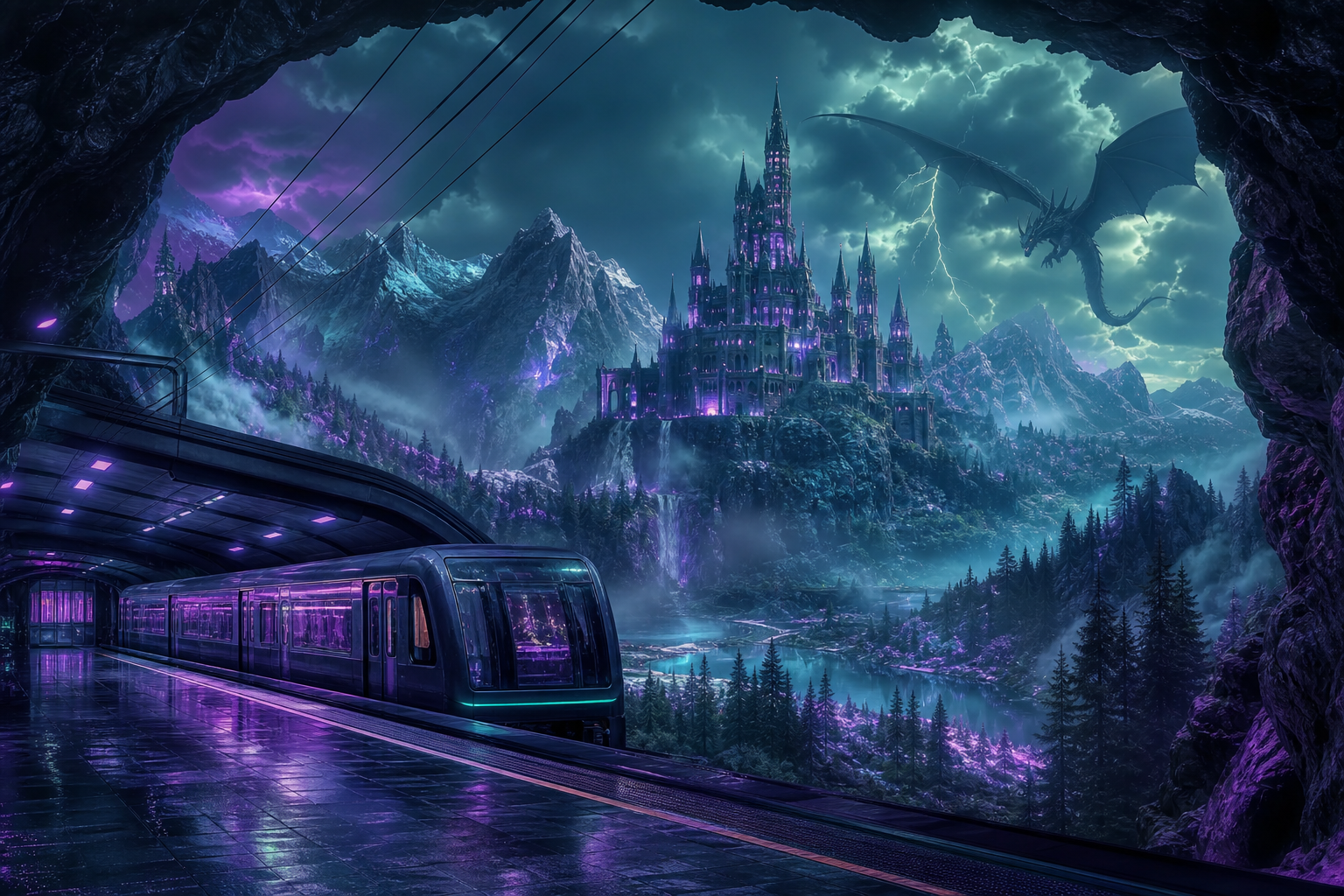 Cyberpunk Subway Station Fantasy Wallpaper  10 4K