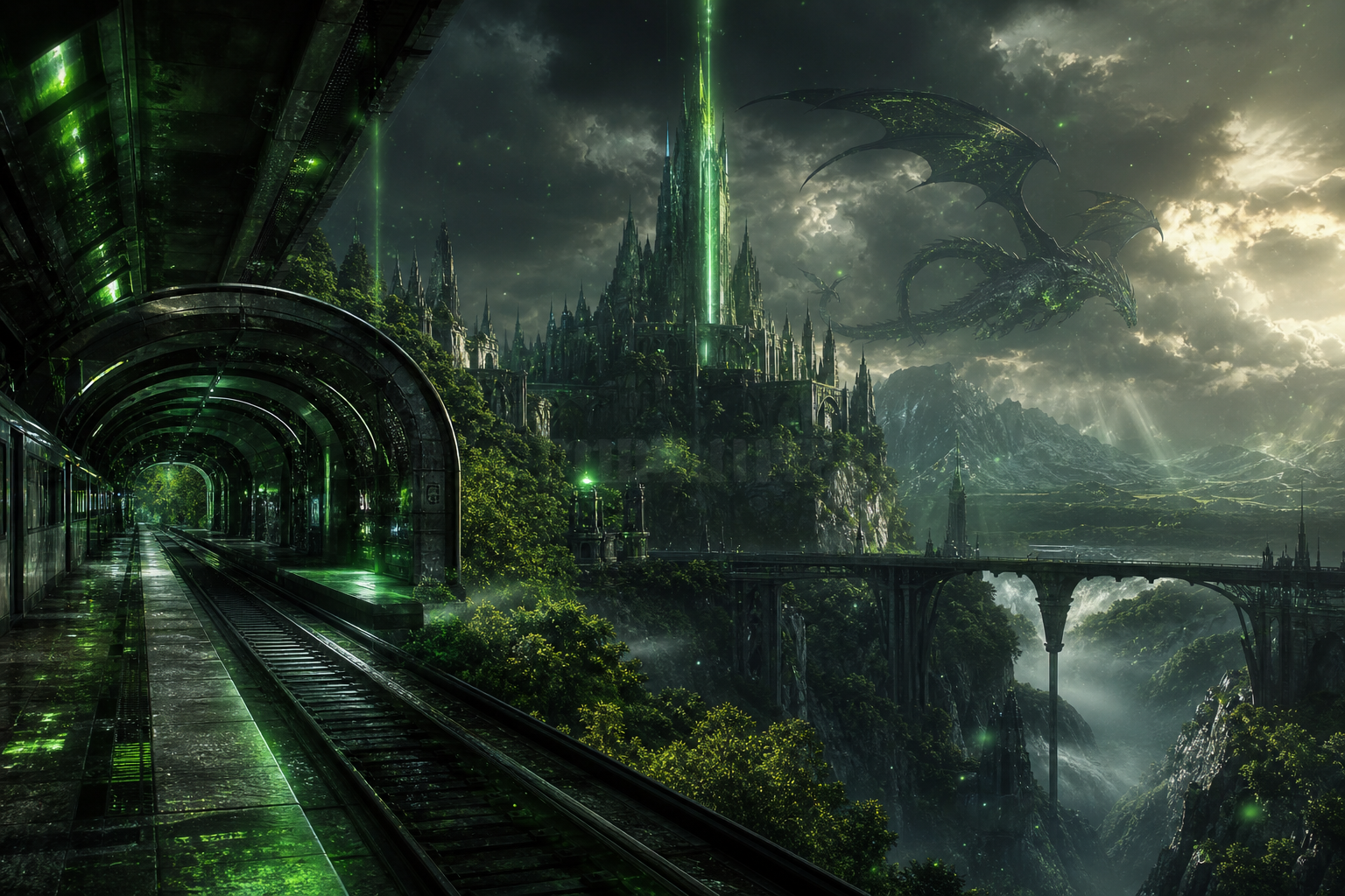Cyberpunk Subway Station Fantasy Wallpaper  10 4K