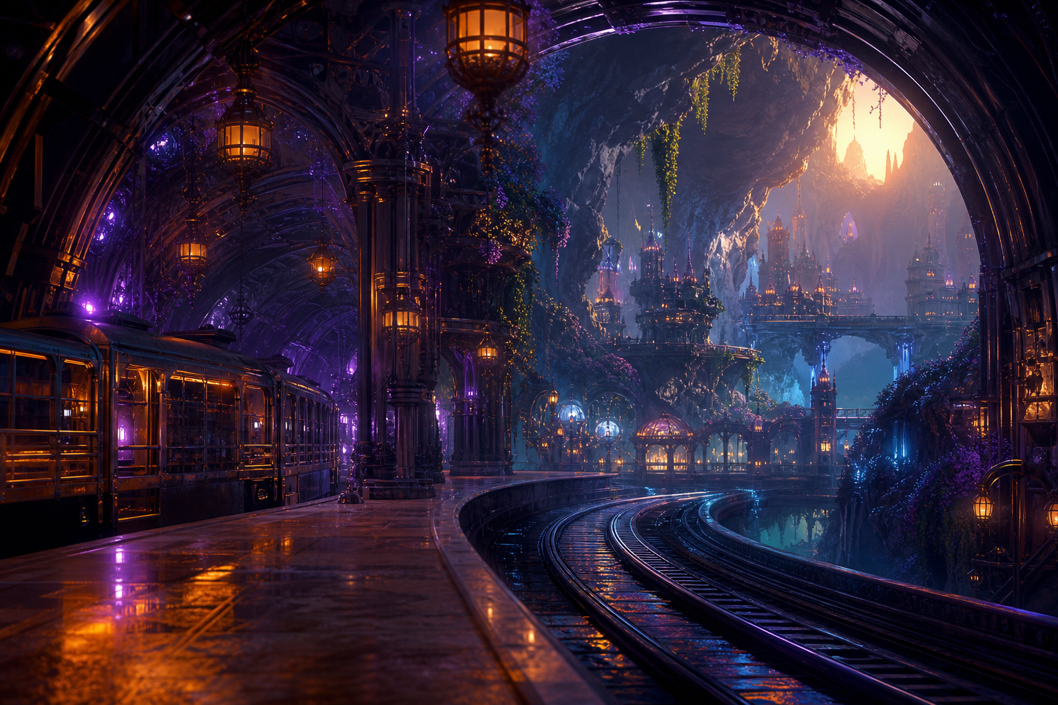 Cyberpunk Subway Station Fantasy Wallpaper  10 4K