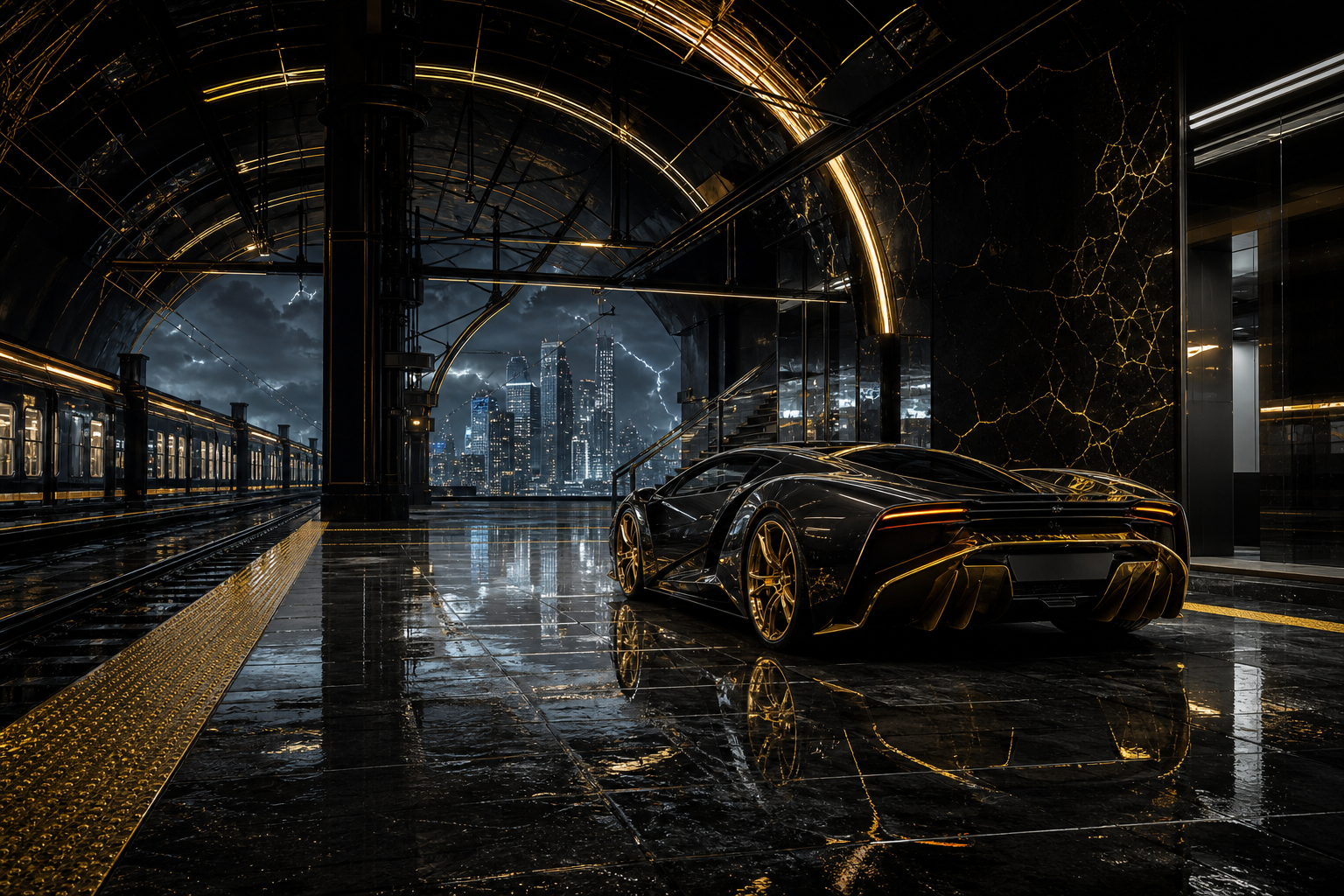 Cyberpunk Subway Station Supercars Wallpaper  10 4K