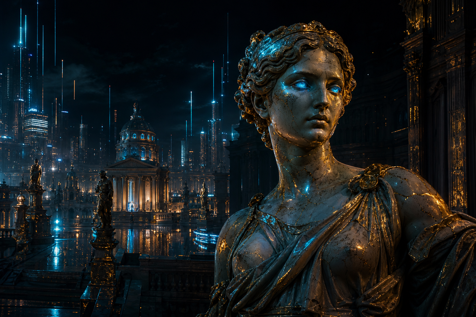 Dark Cyberpunk Market Street Art Wallpaper  8 4K