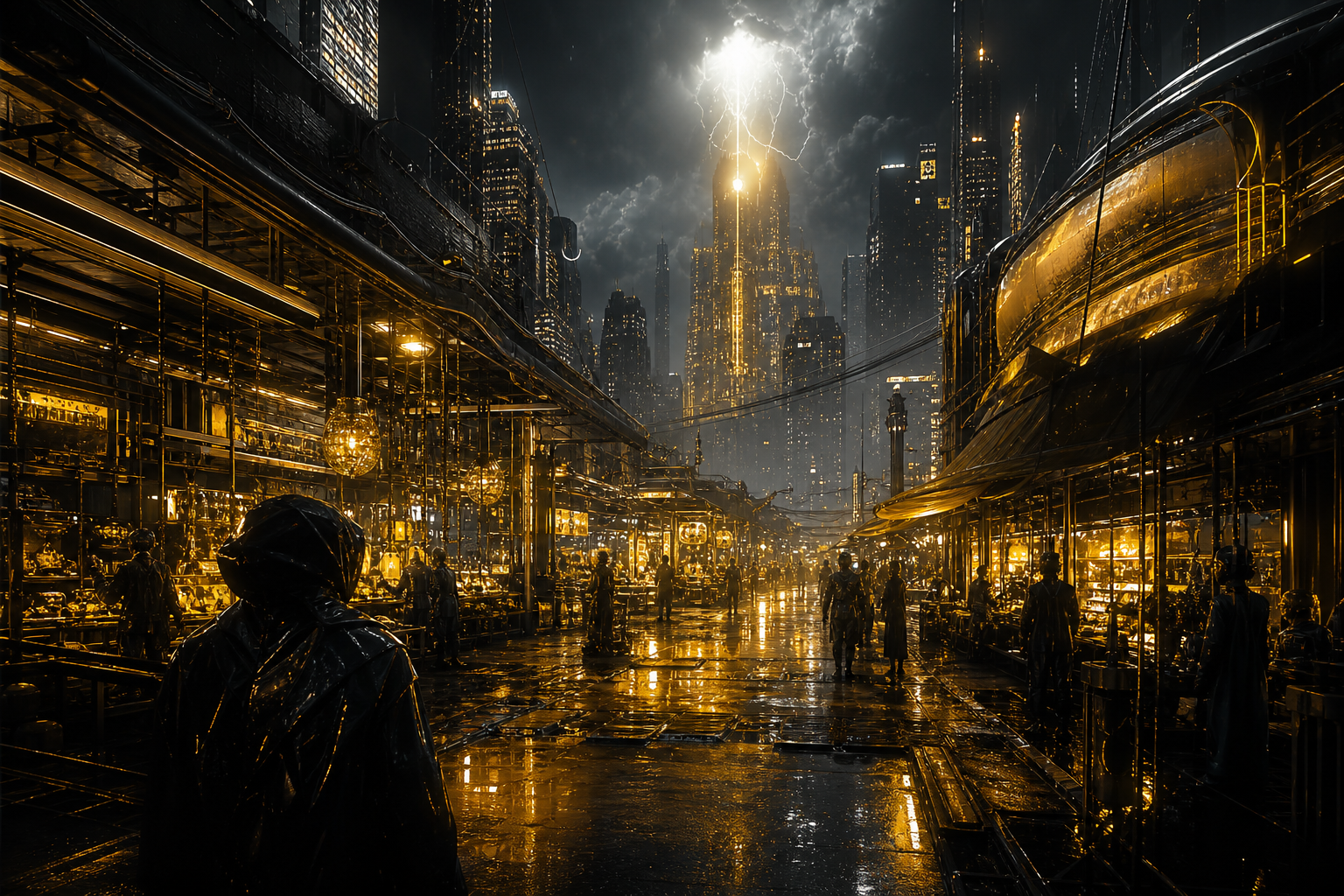 Dark Cyberpunk Market Street Cyberpunk Wallpaper  8 4K