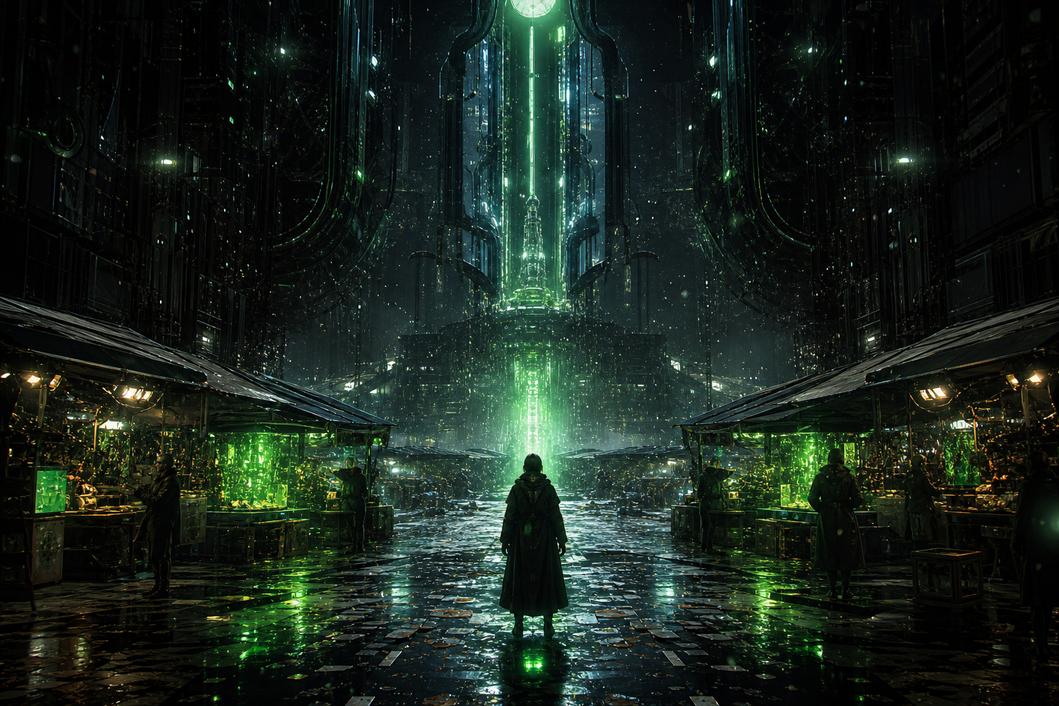 Dark Cyberpunk Market Street Cyberpunk Wallpaper  8 4K