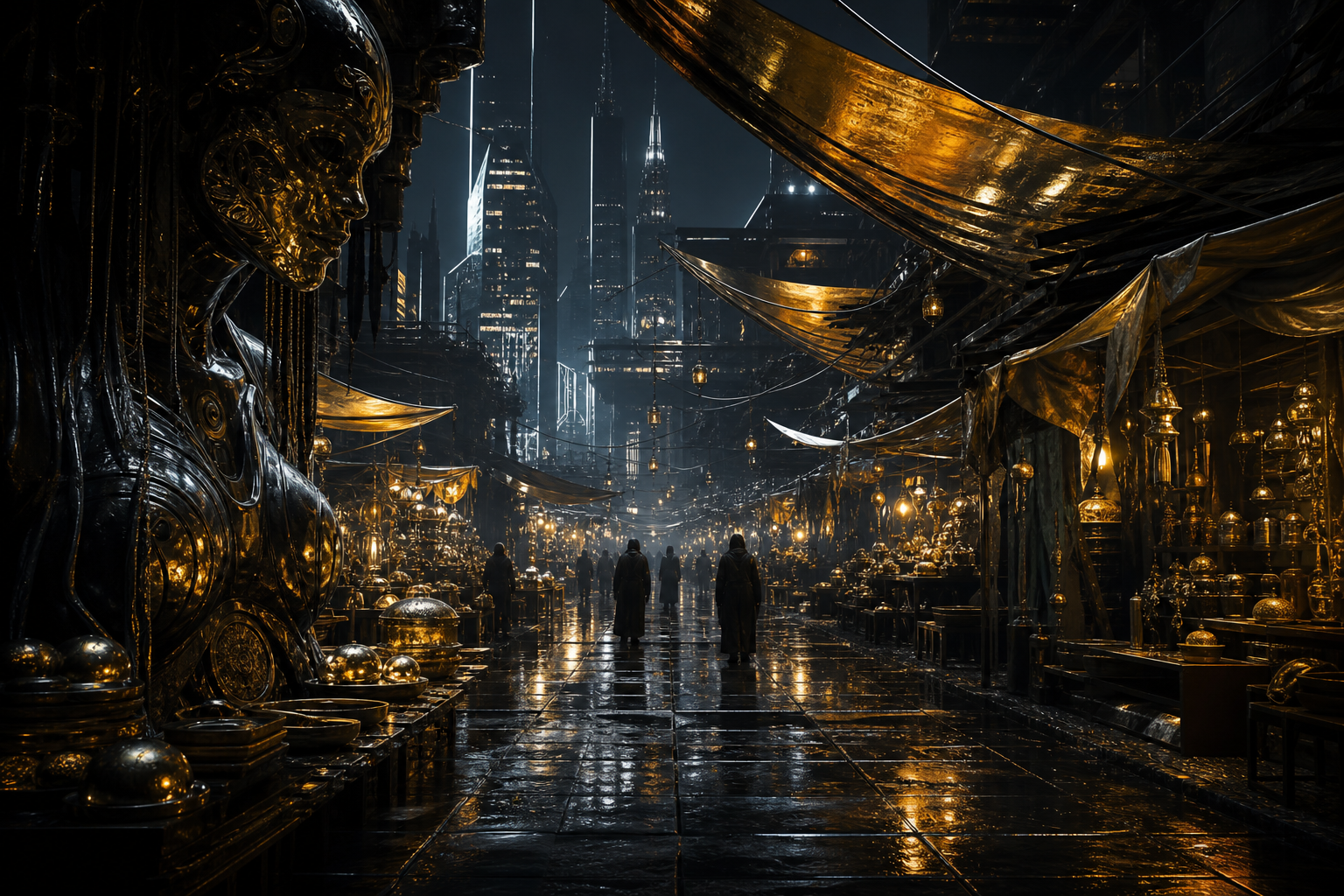 Dark Cyberpunk Market Street Cyberpunk Wallpaper  8 4K