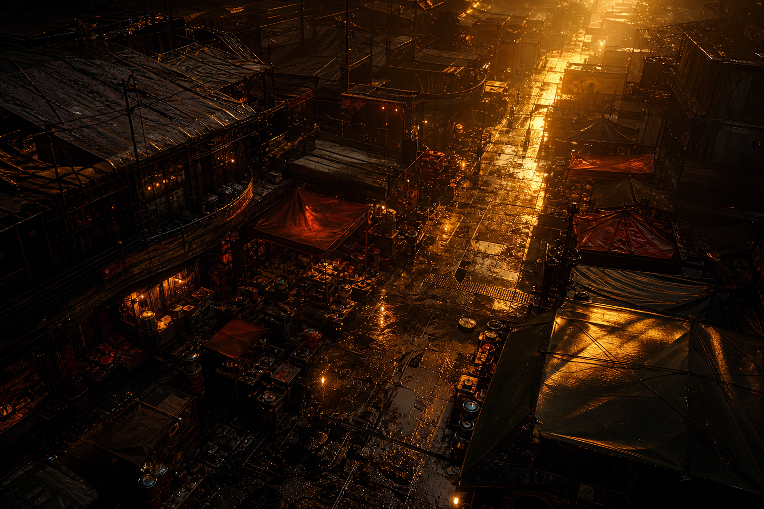 Dark Cyberpunk Market Street Cyberpunk Wallpaper  8 4K