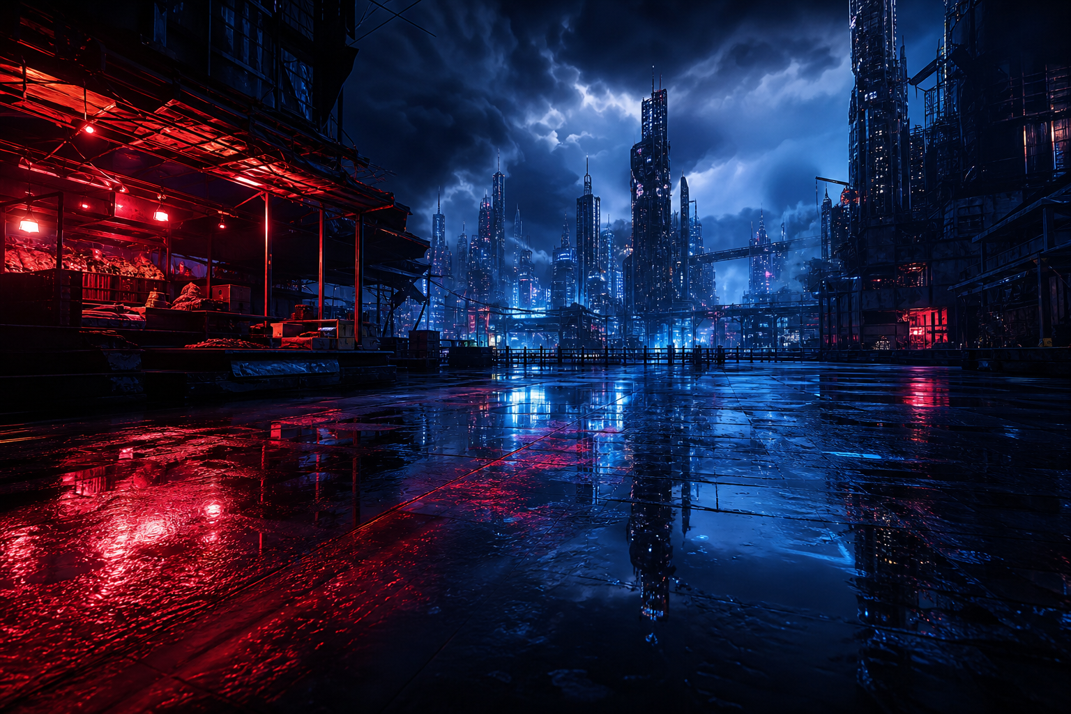 Dark Cyberpunk Market Street Cyberpunk Wallpaper  8 4K