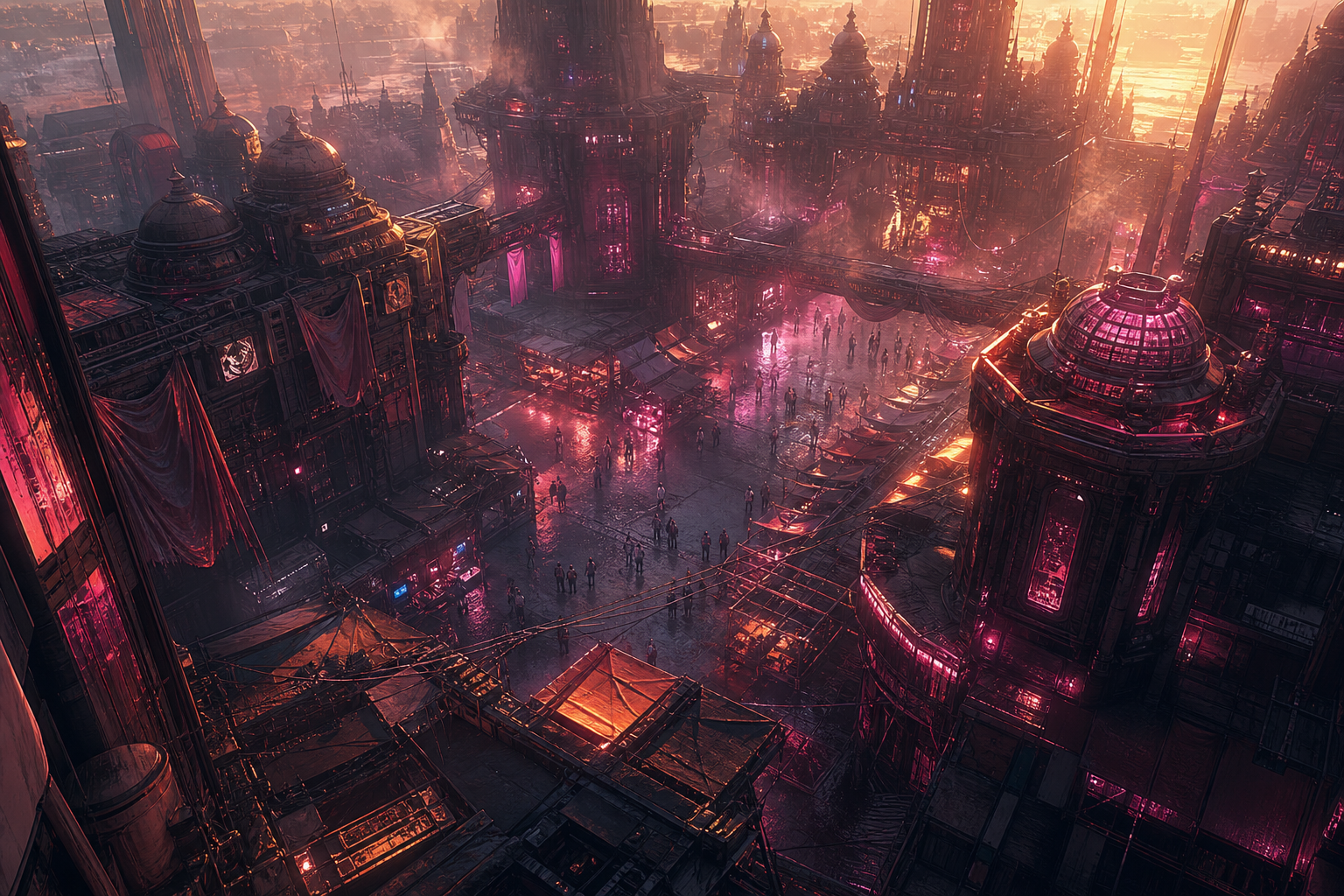 Dark Cyberpunk Market Street Cyberpunk Wallpaper  8 4K