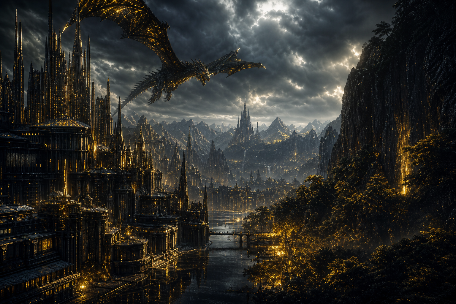 Dark Cyberpunk Market Street Fantasy Wallpaper  8 4K