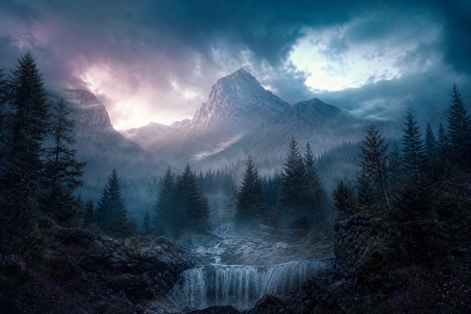Dark Forest Fog Nature Wallpaper  2 4K
