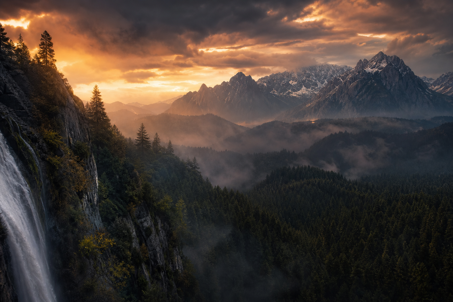 Dark Forest Fog Nature Wallpaper  2 4K