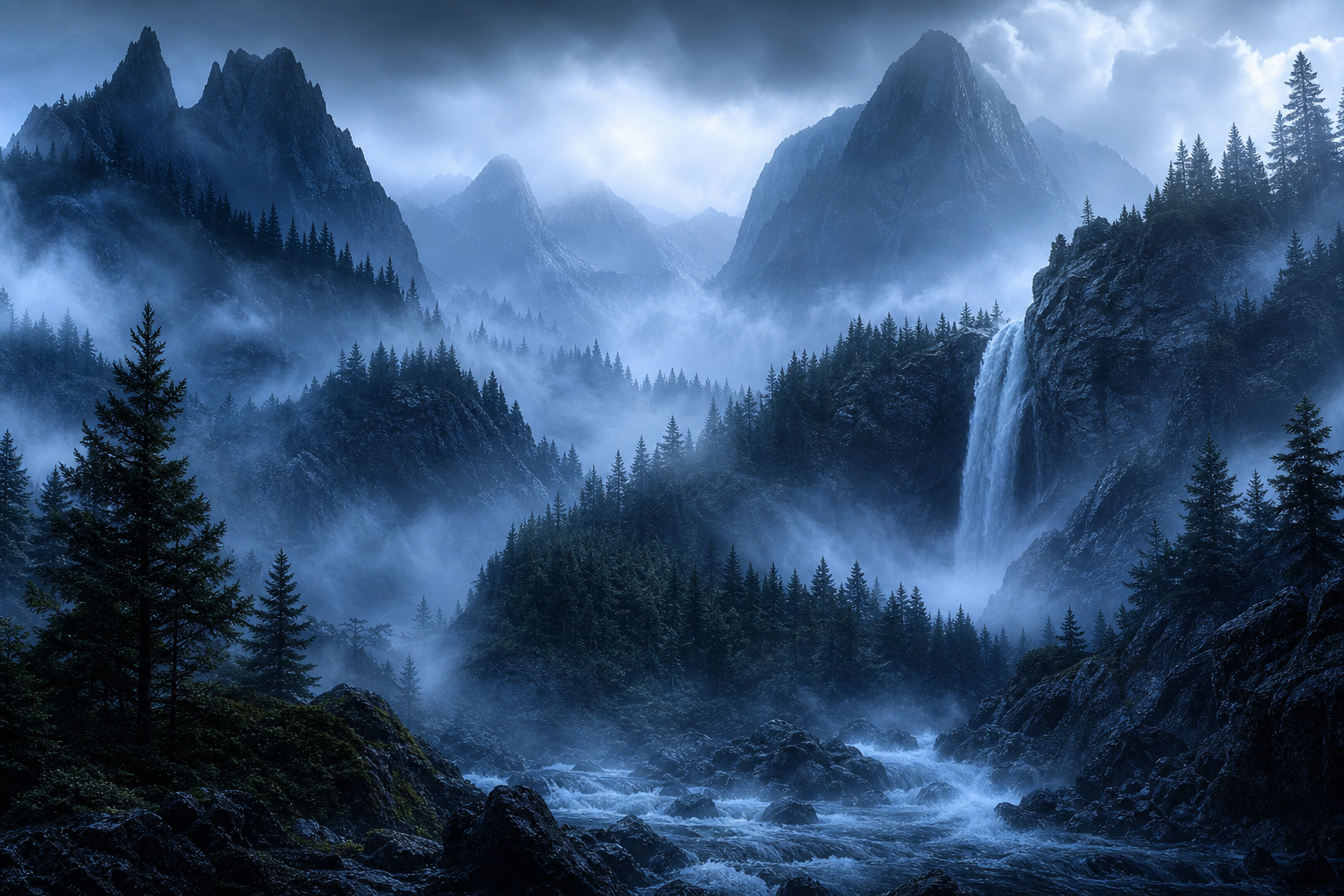 Dark Forest Fog Nature Wallpaper  2 4K