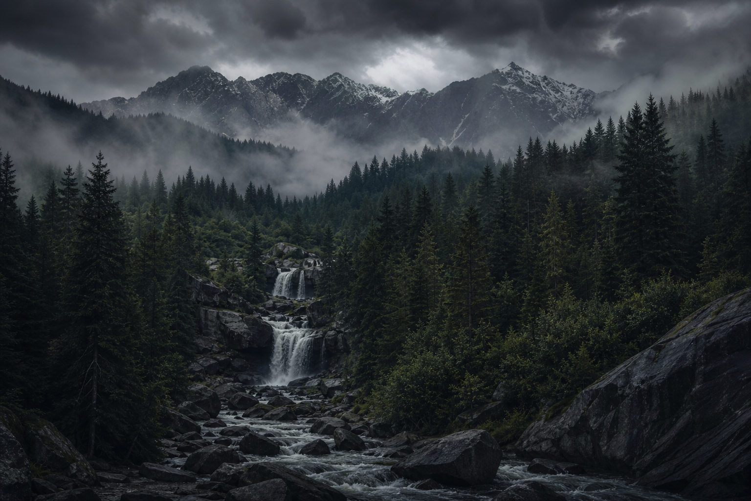 Dark Forest Fog Nature Wallpaper  2 4K