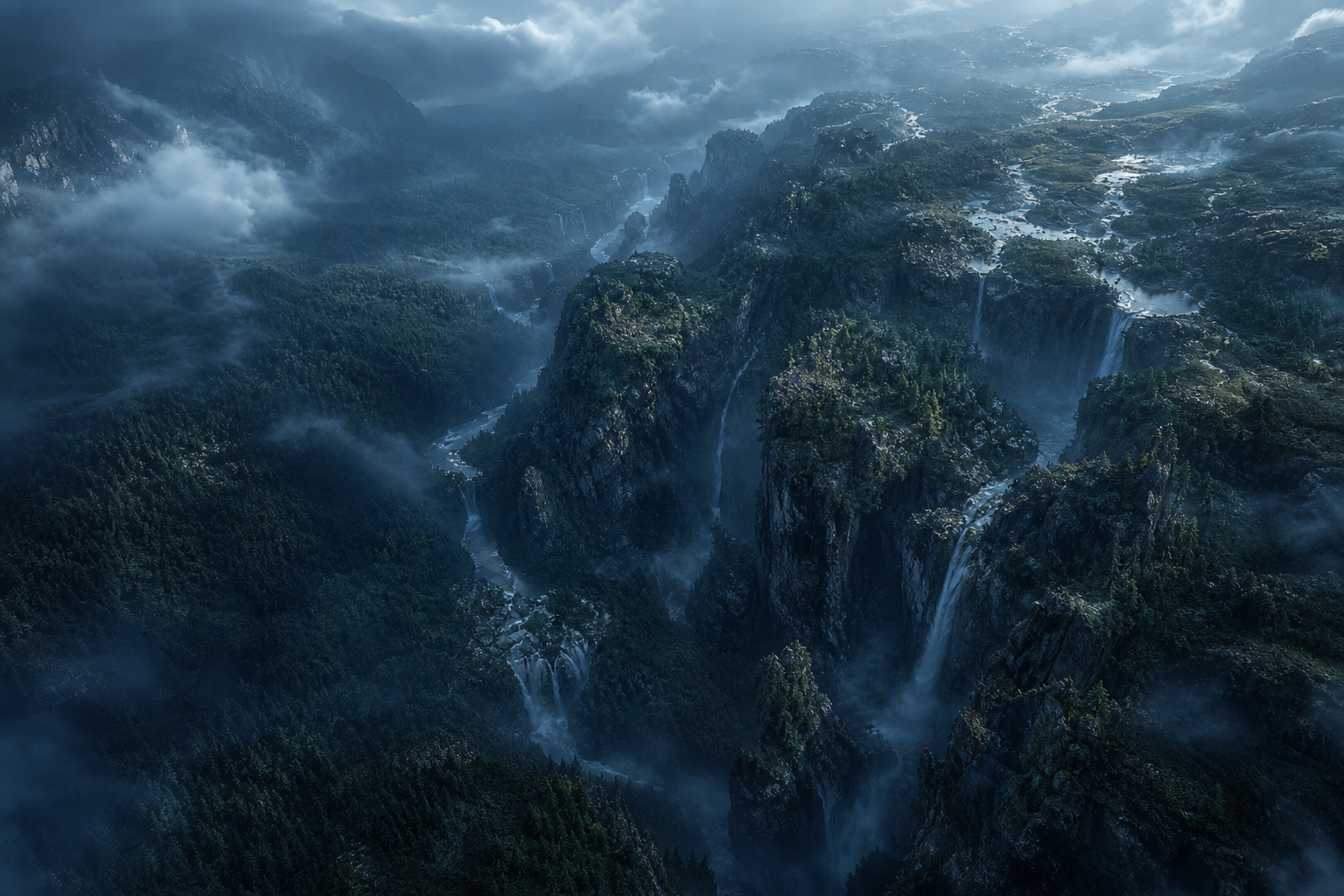 Dark Forest Fog Nature Wallpaper  2 4K