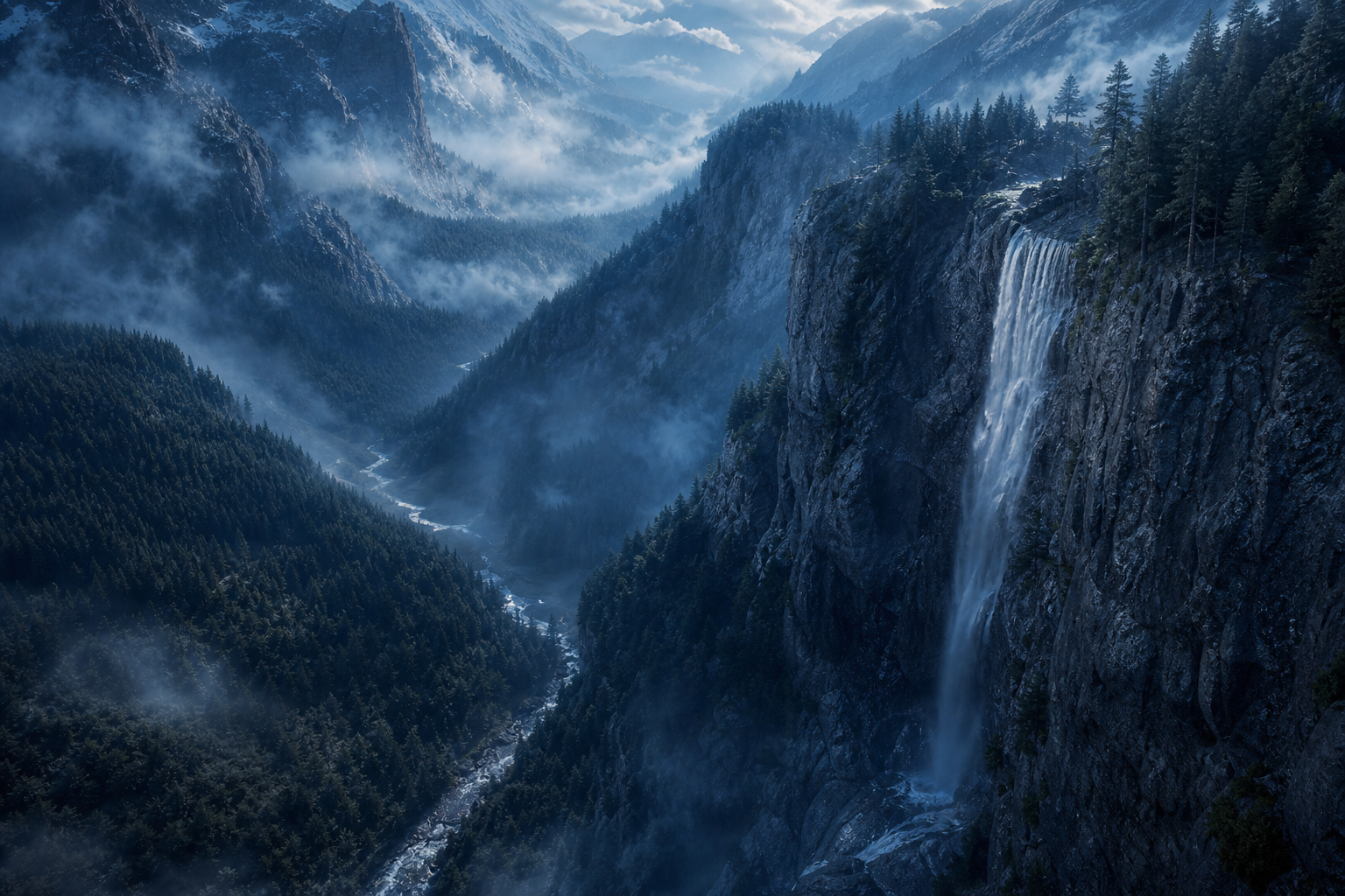 Dark Forest Fog Nature Wallpaper  2 4K