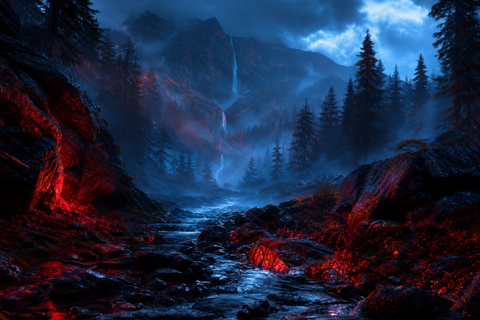 Dark Forest Fog Nature Wallpaper  2 4K