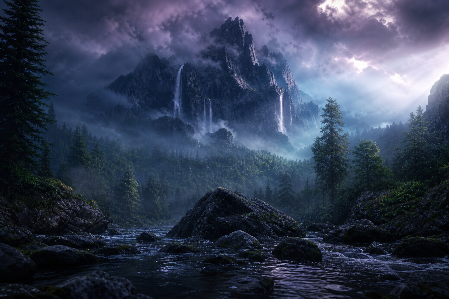 Dark Forest Fog Nature Wallpaper  2 4K