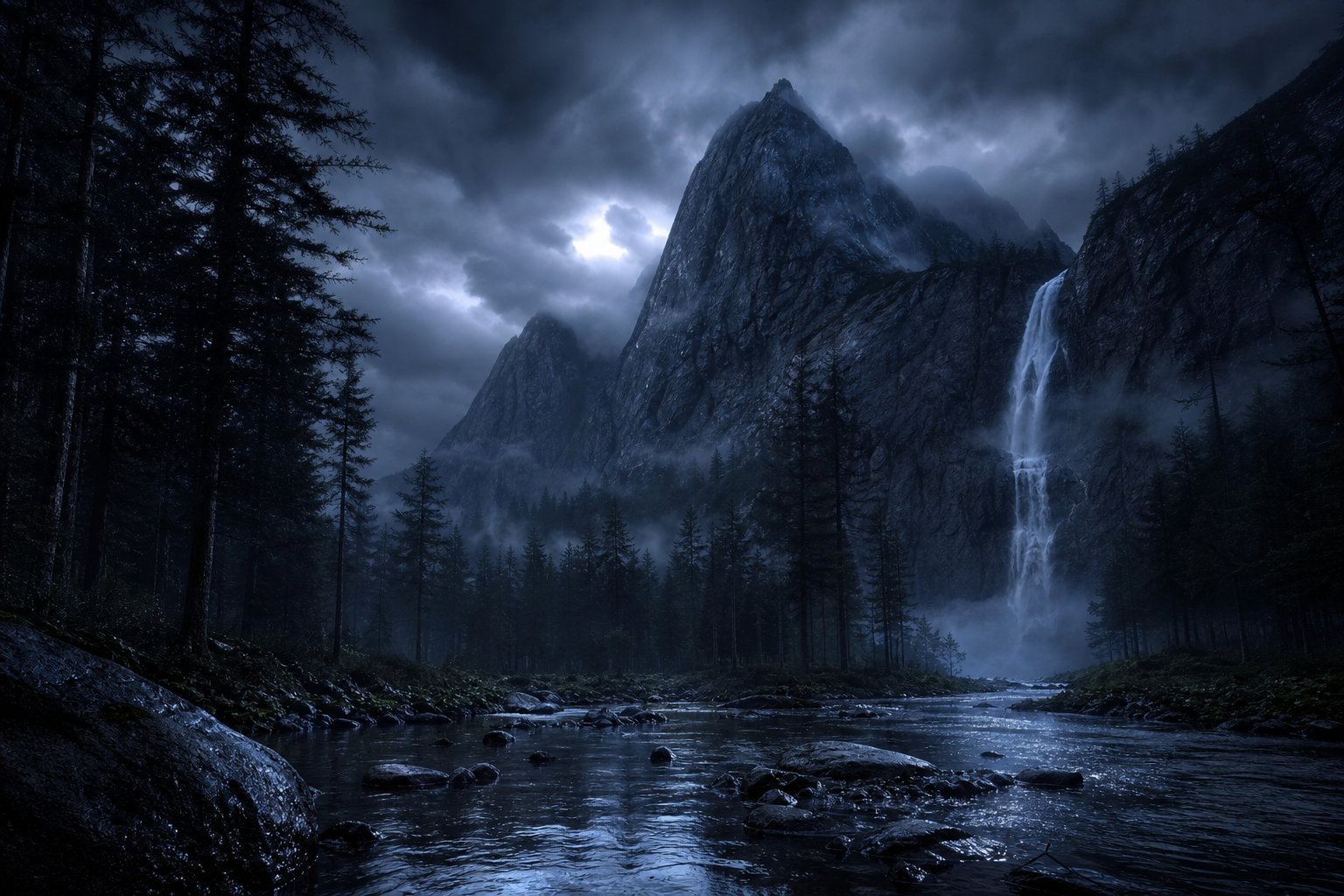 Dark Forest Fog Nature Wallpaper  2 4K