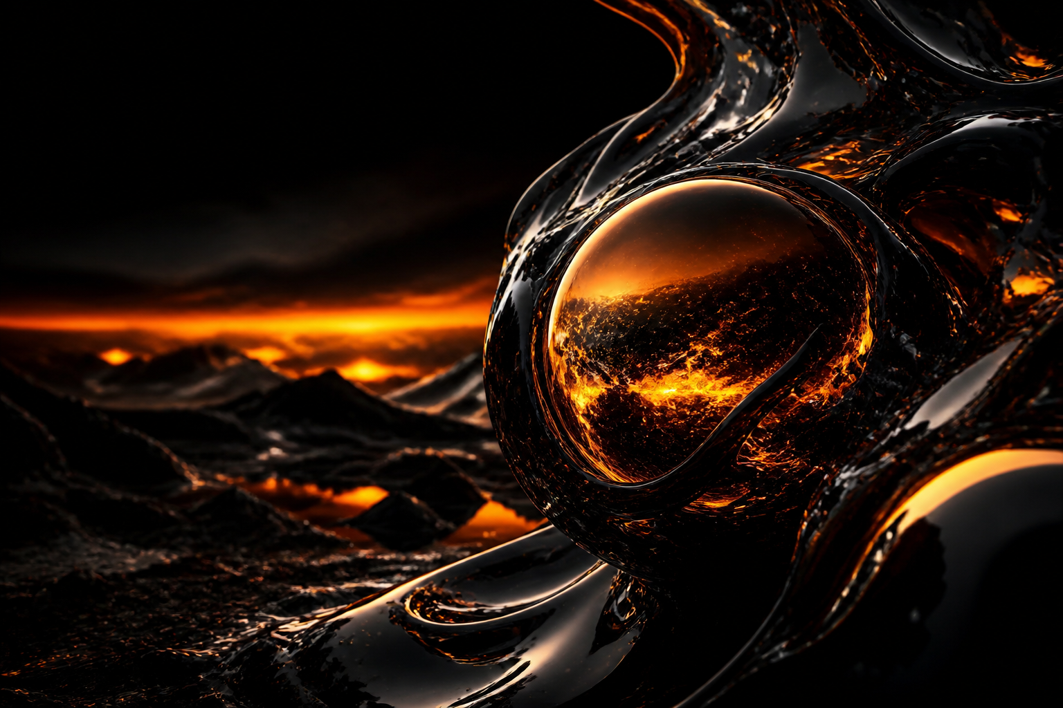 Dark Liquid Metal Abstract Amoled Wallpaper  5 4K
