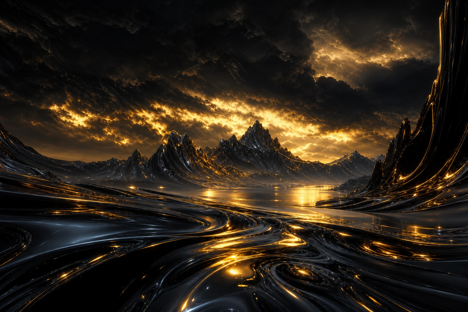 Dark Liquid Metal Abstract Amoled Wallpaper  5 4K