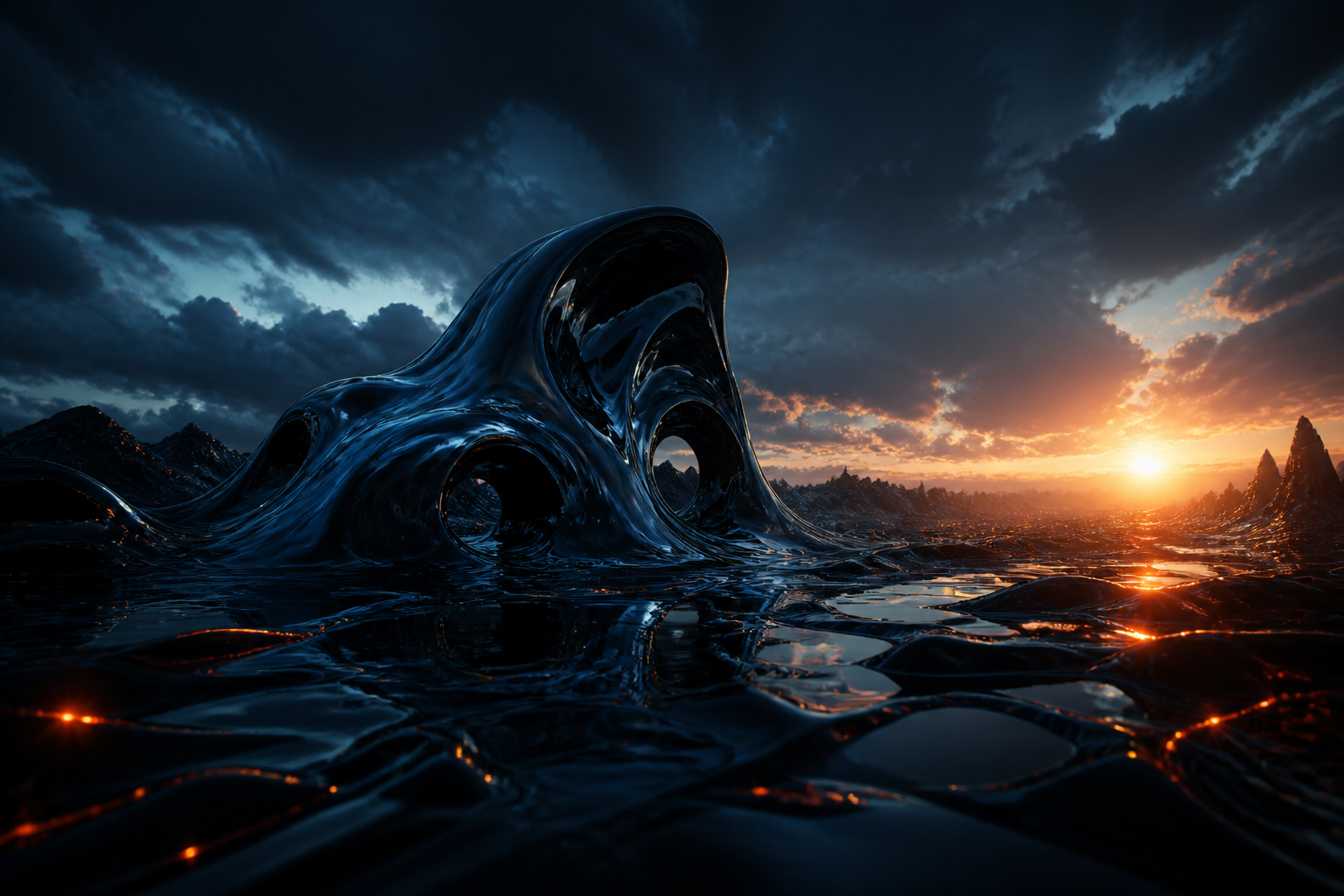 Dark Liquid Metal Abstract Amoled Wallpaper  5 4K