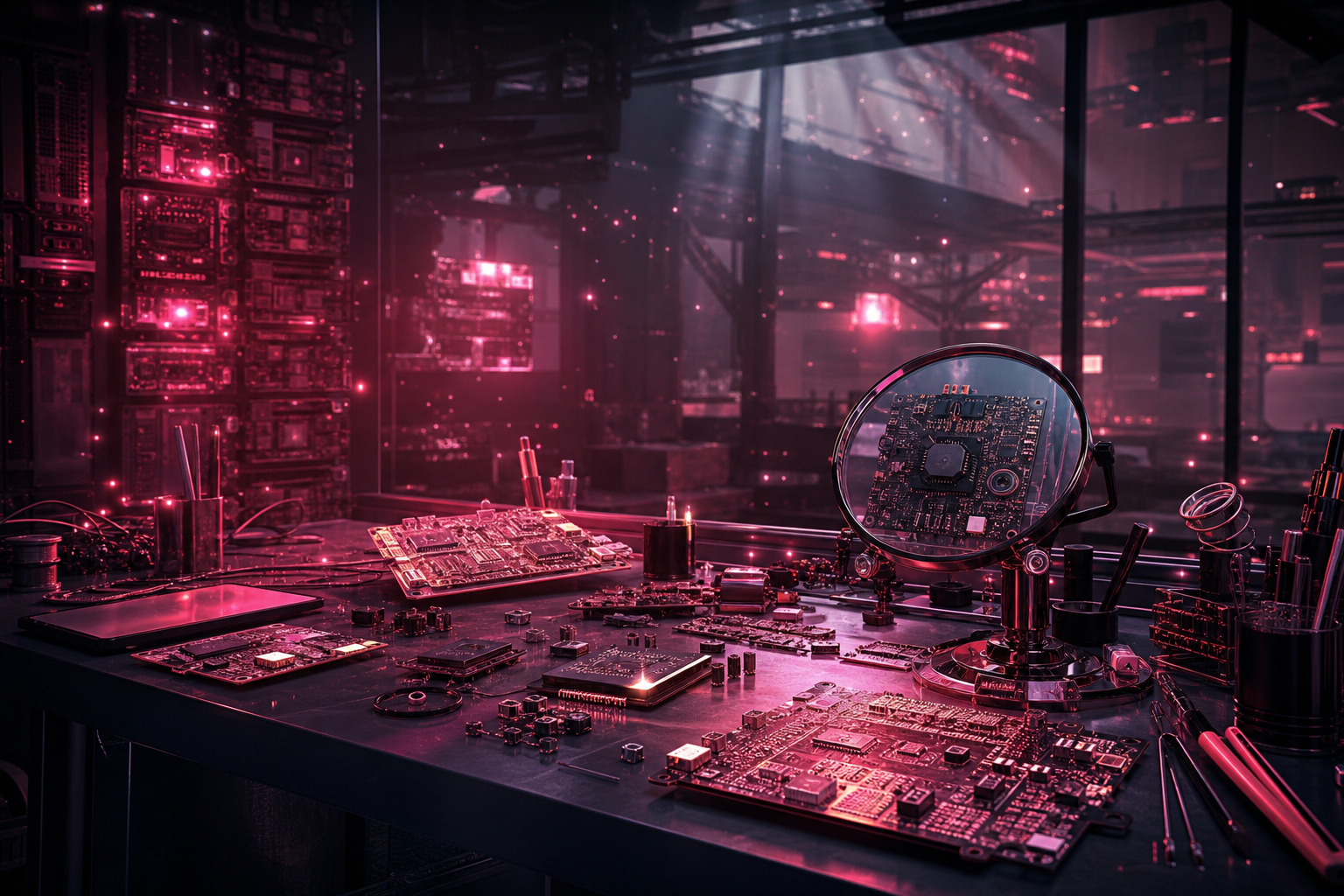 Engineering Desk With PCB Prototypes Electronics Wallpaper  7 4K
