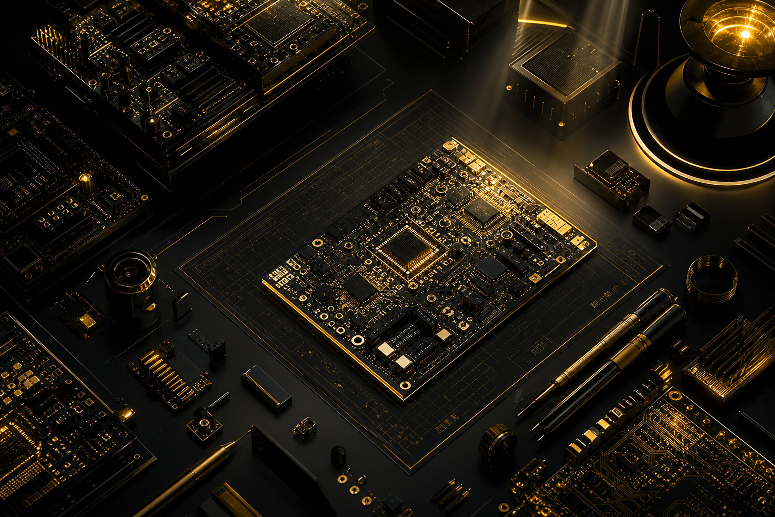 Engineering Desk With PCB Prototypes Electronics Wallpaper  7 4K