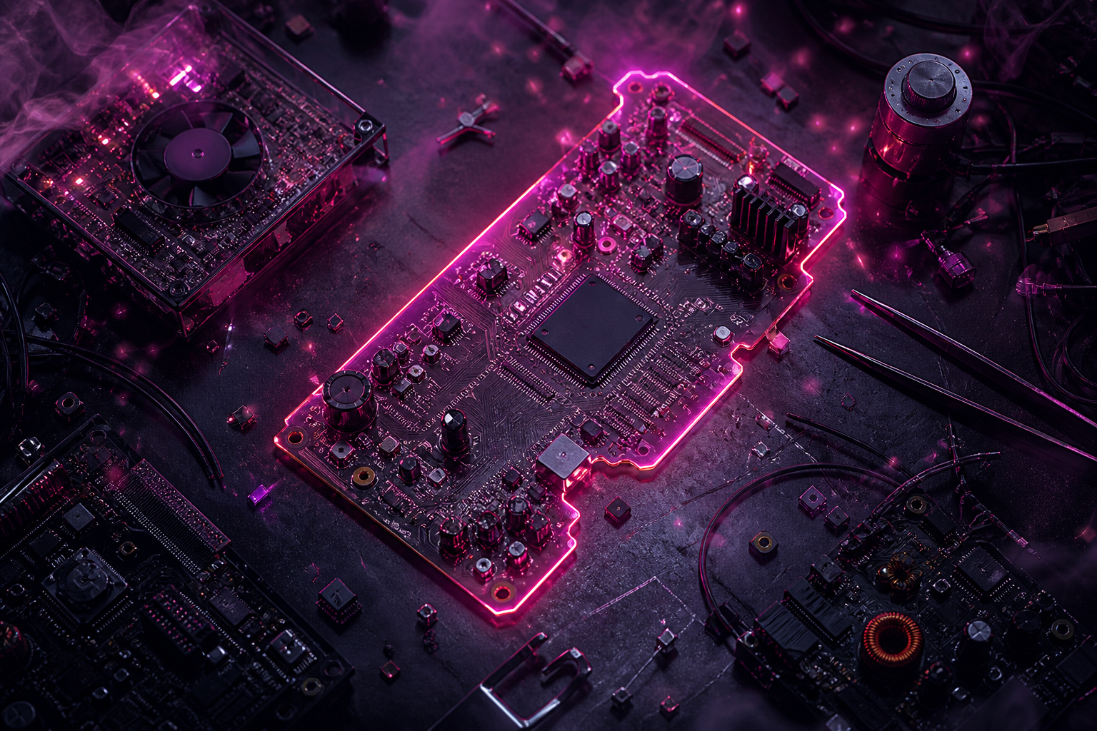Engineering Desk With PCB Prototypes Electronics Wallpaper  7 4K