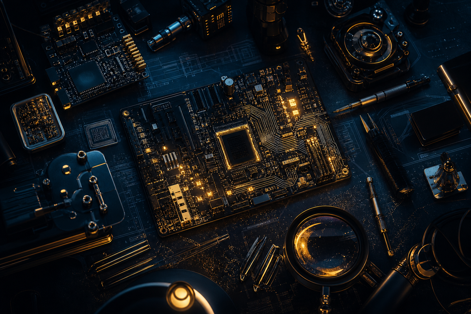 Engineering Desk With PCB Prototypes Electronics Wallpaper  7 4K