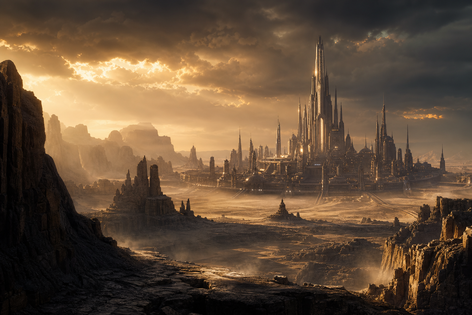 Epic Adventure Desert Scene With Dramatic Clouds Movie Wallpaper  7 4K