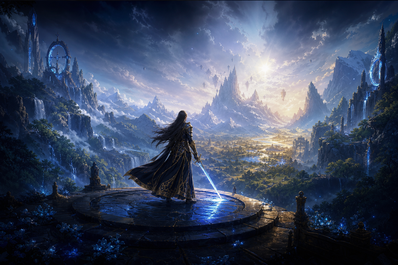 Epic Fantasy Warrior With Glowing Sword Gaming Wallpaper  12 4K