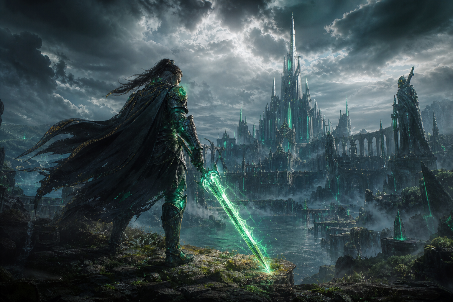 Epic Fantasy Warrior With Glowing Sword Gaming Wallpaper  2 4K