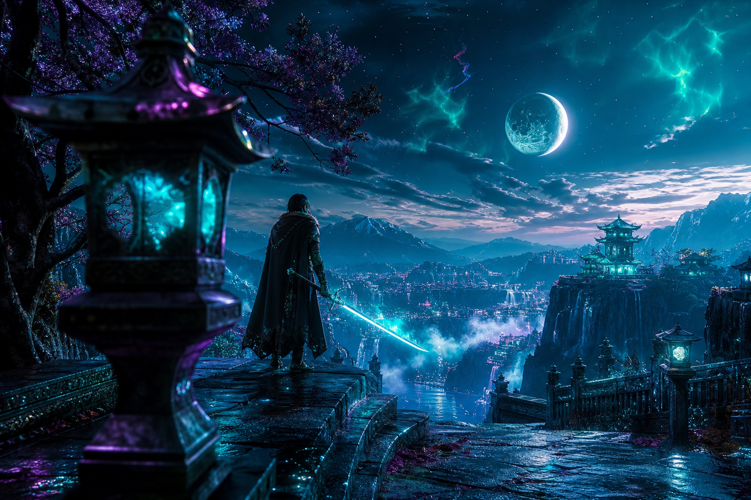 Epic Fantasy Warrior With Glowing Sword Gaming Wallpaper  2 4K