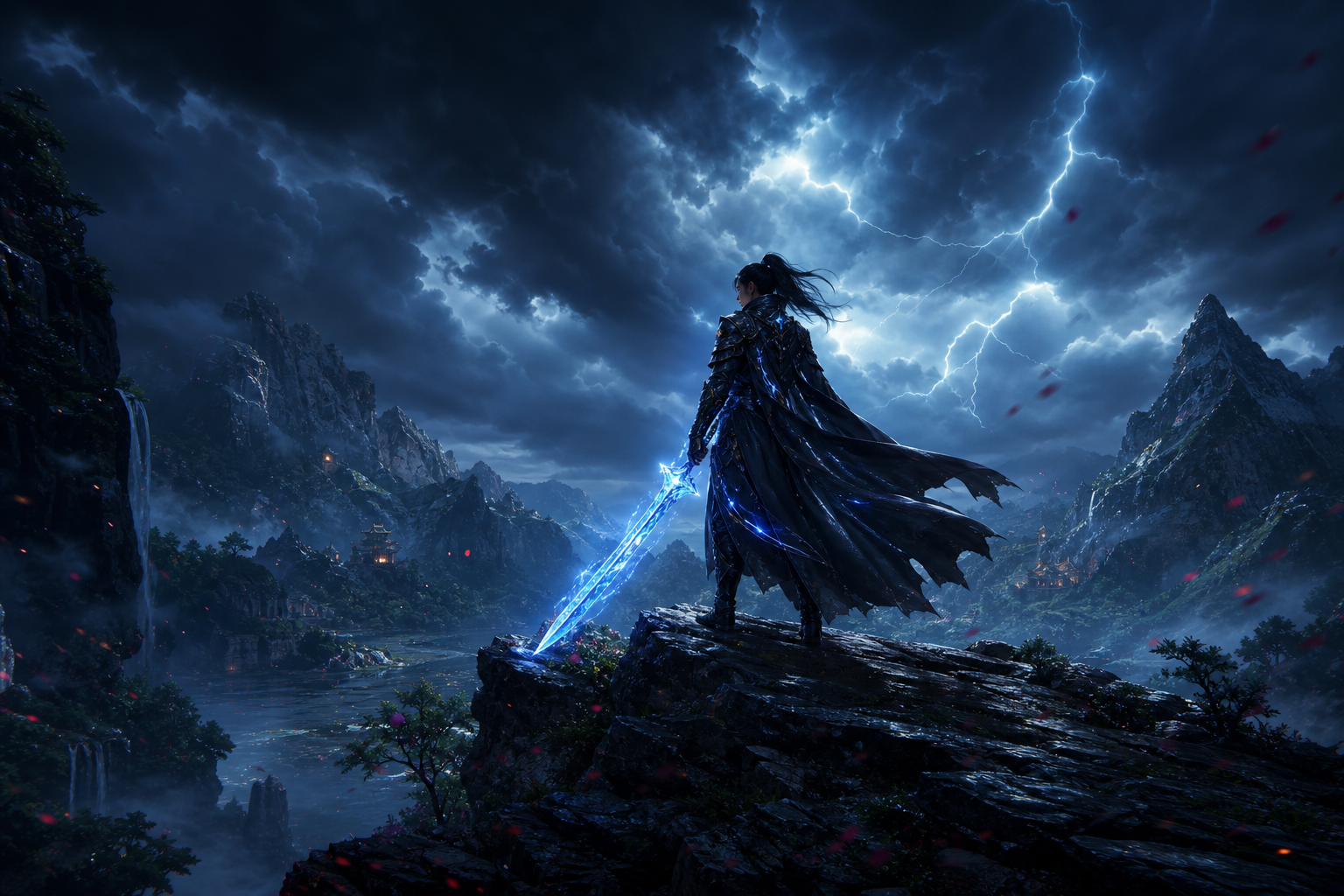 Epic Fantasy Warrior With Glowing Sword Gaming Wallpaper  2 4K