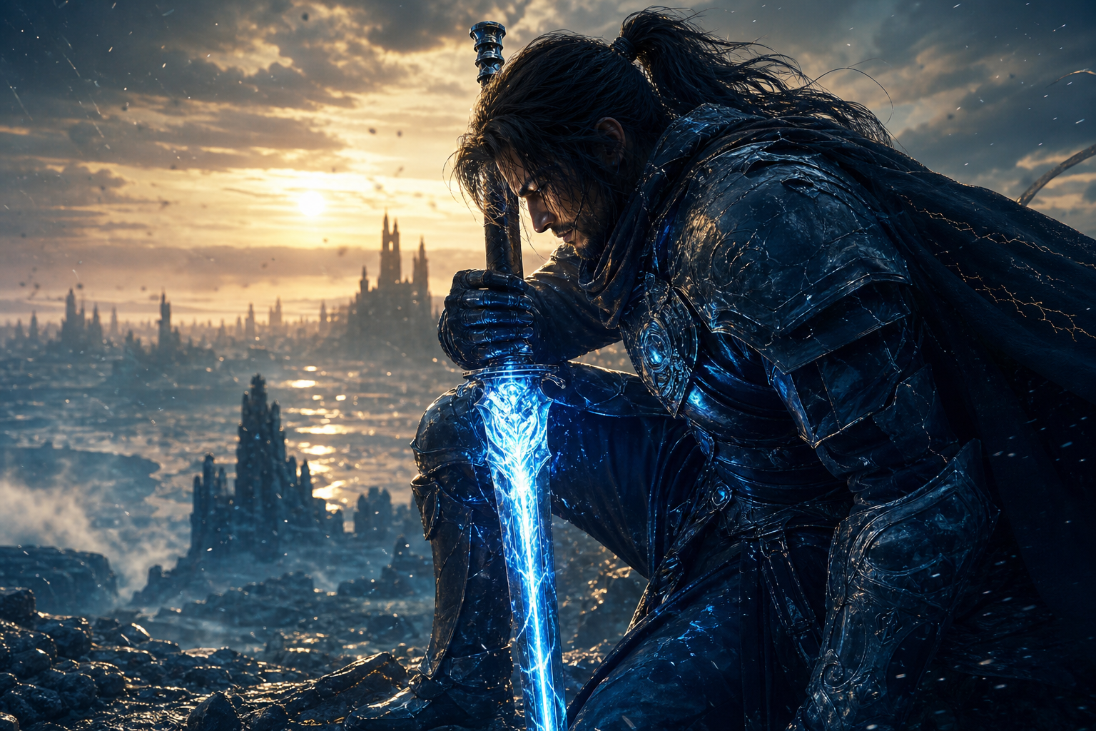 Epic Fantasy Warrior With Glowing Sword Gaming Wallpaper  2 4K