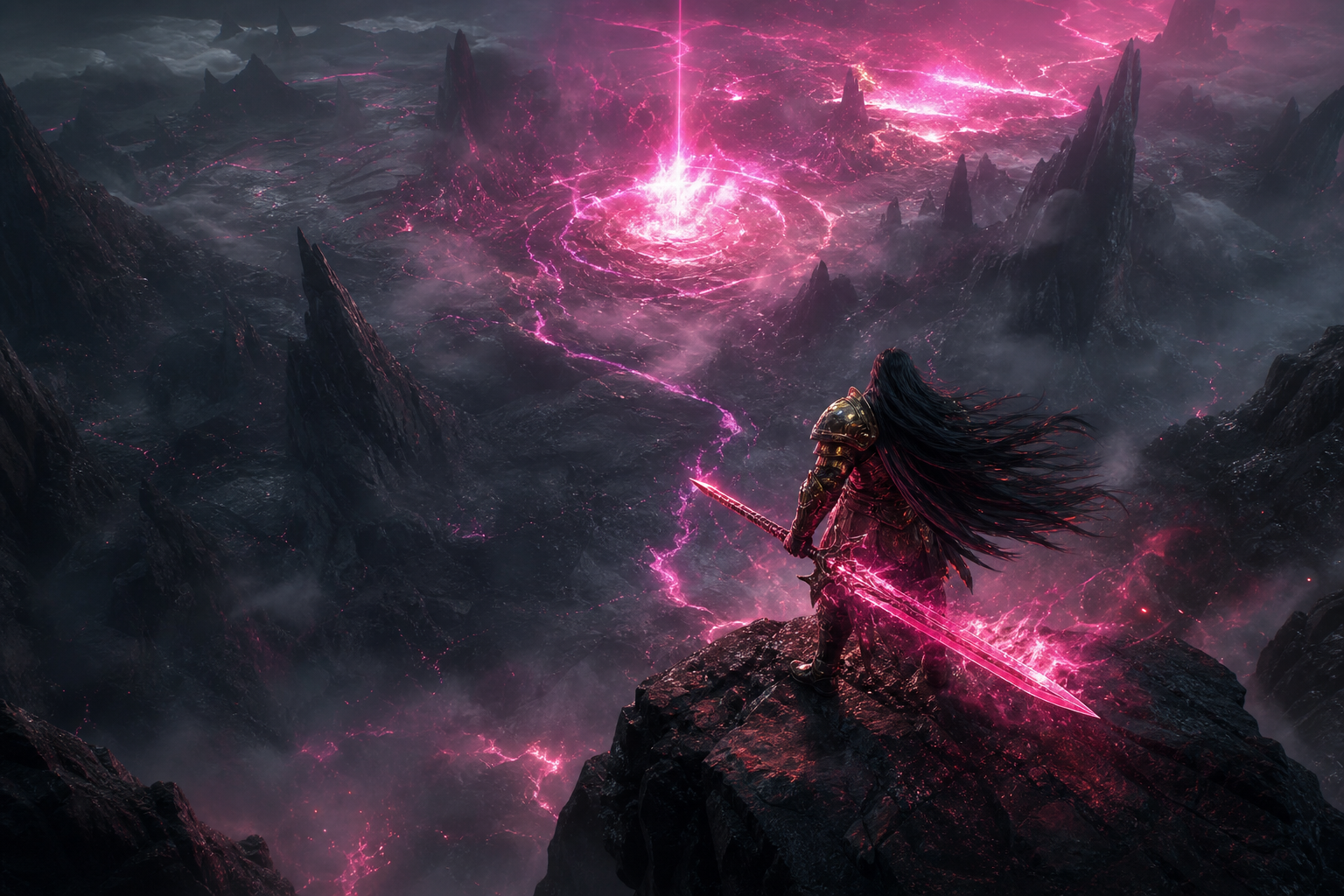 Epic Fantasy Warrior With Glowing Sword Gaming Wallpaper  2 4K