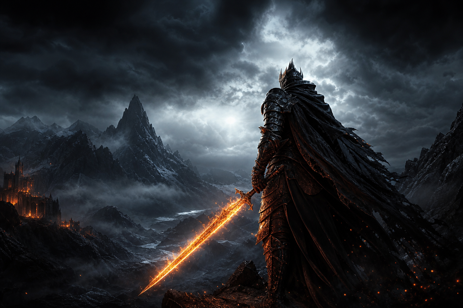 Epic Fantasy Warrior With Glowing Sword Gaming Wallpaper  2 4K