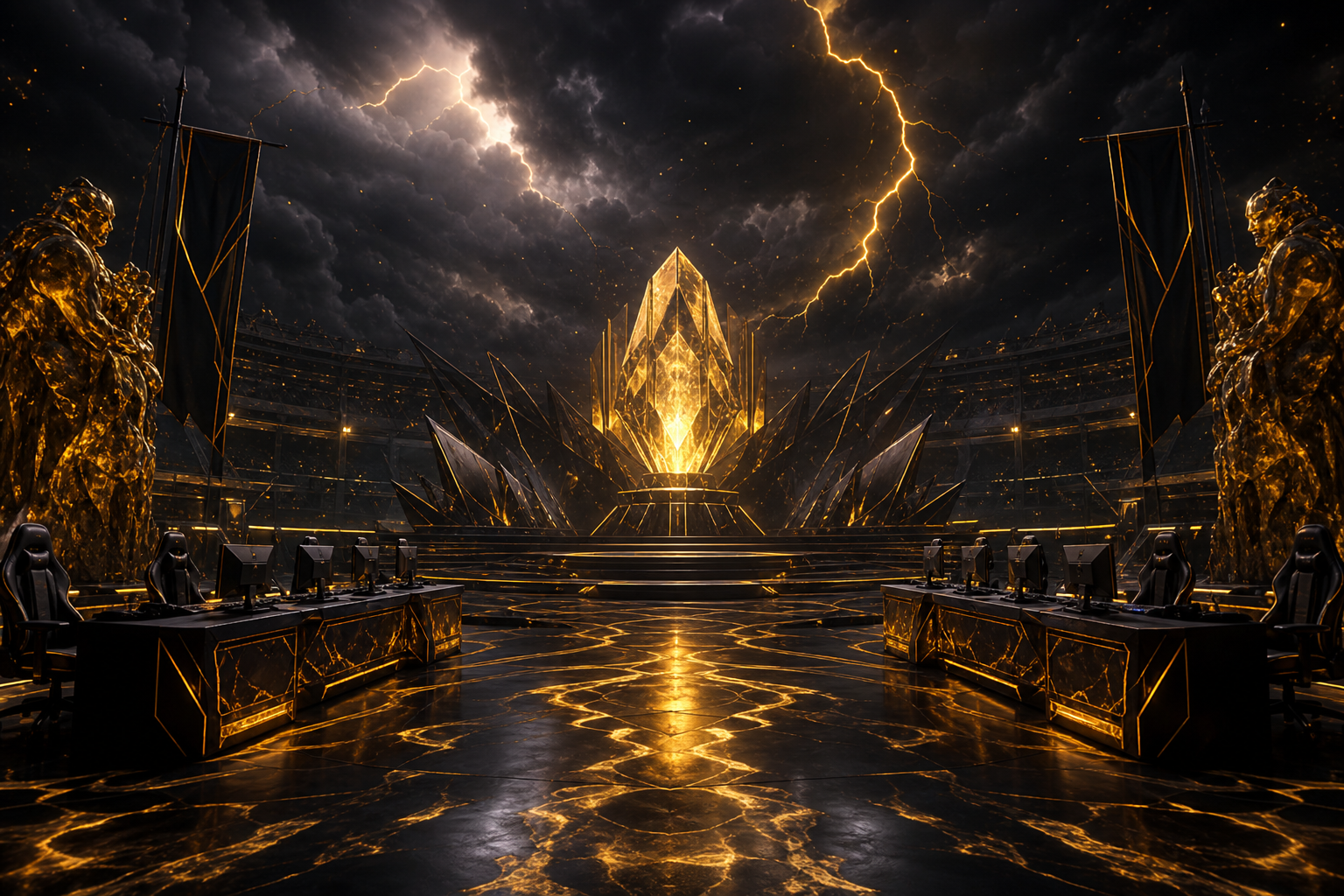 Esports Stage With Dramatic Lighting Gaming Wallpaper  16 4K