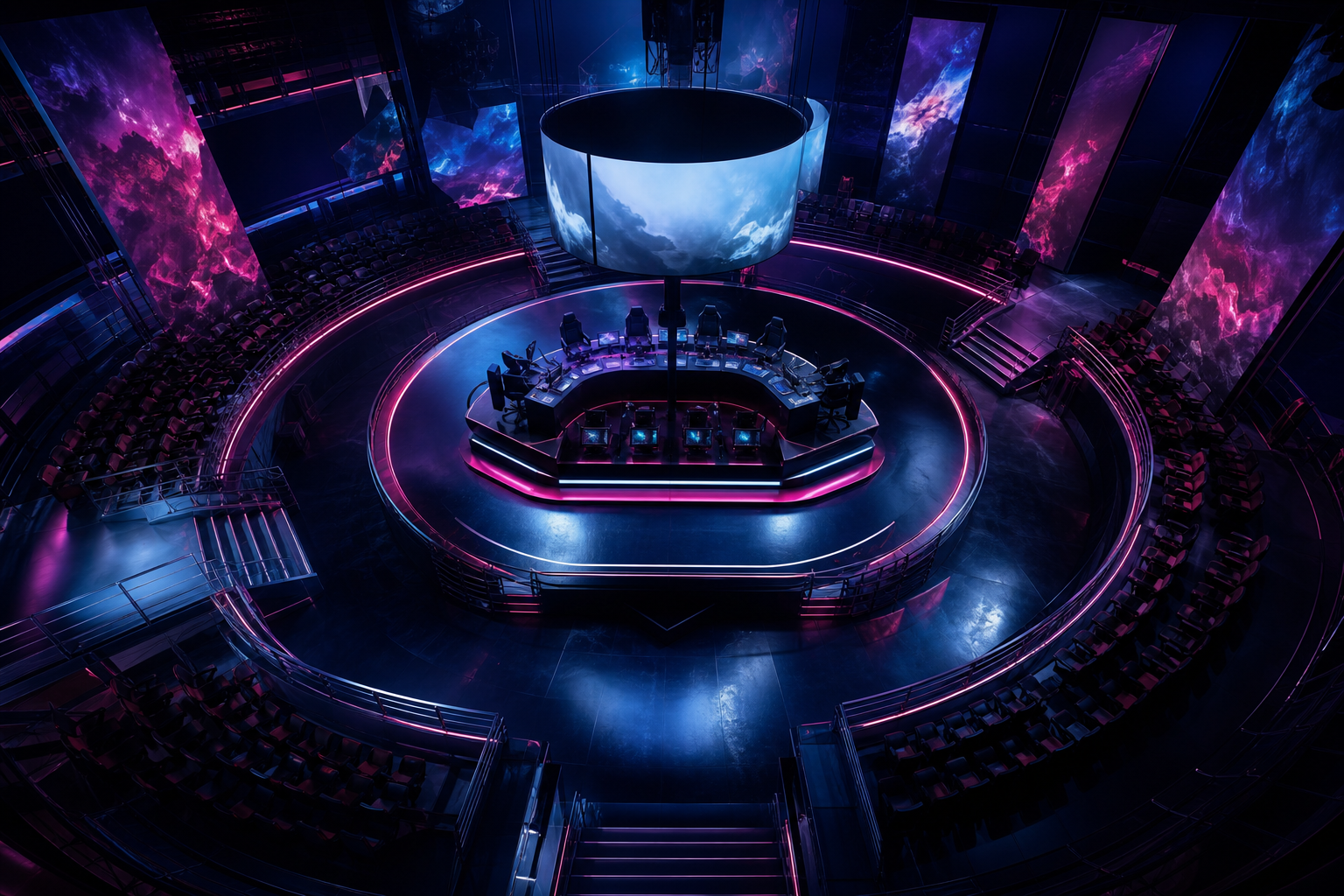 Esports Stage With Dramatic Lighting Gaming Wallpaper  16 4K