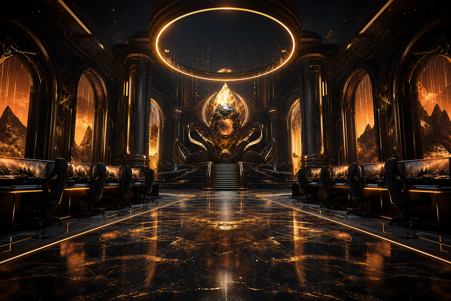 Esports Stage With Dramatic Lighting Gaming Wallpaper  16 4K