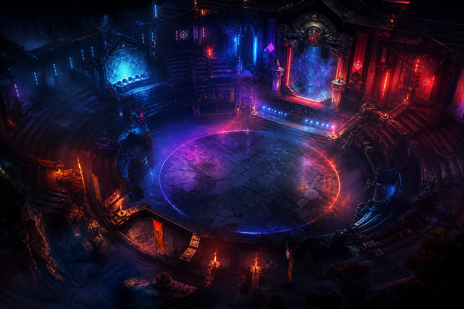 Esports Stage With Dramatic Lighting Gaming Wallpaper  16 4K